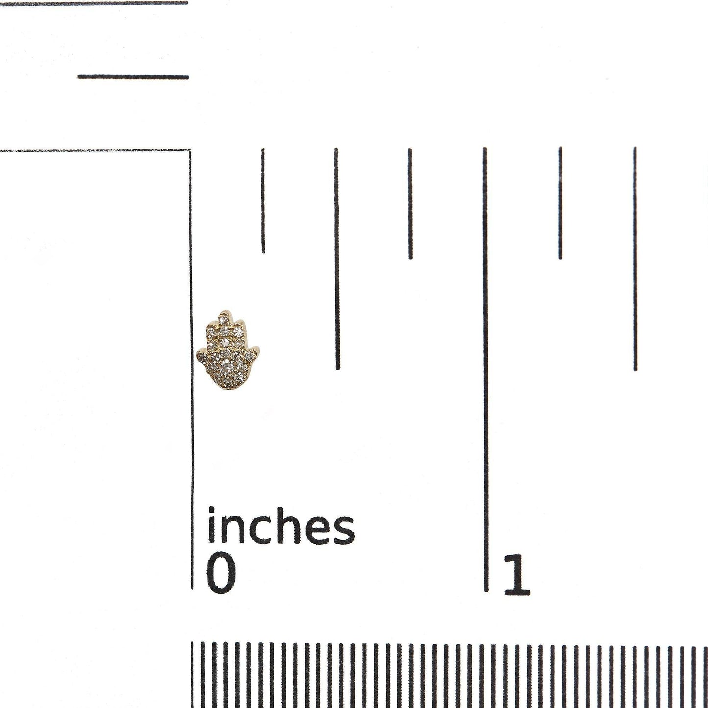 10K Yellow Gold Diamond Accented Hamsa Stud Earrings (H-I Color, I1-I2 Clarity) - Bijoux-NYC Direct