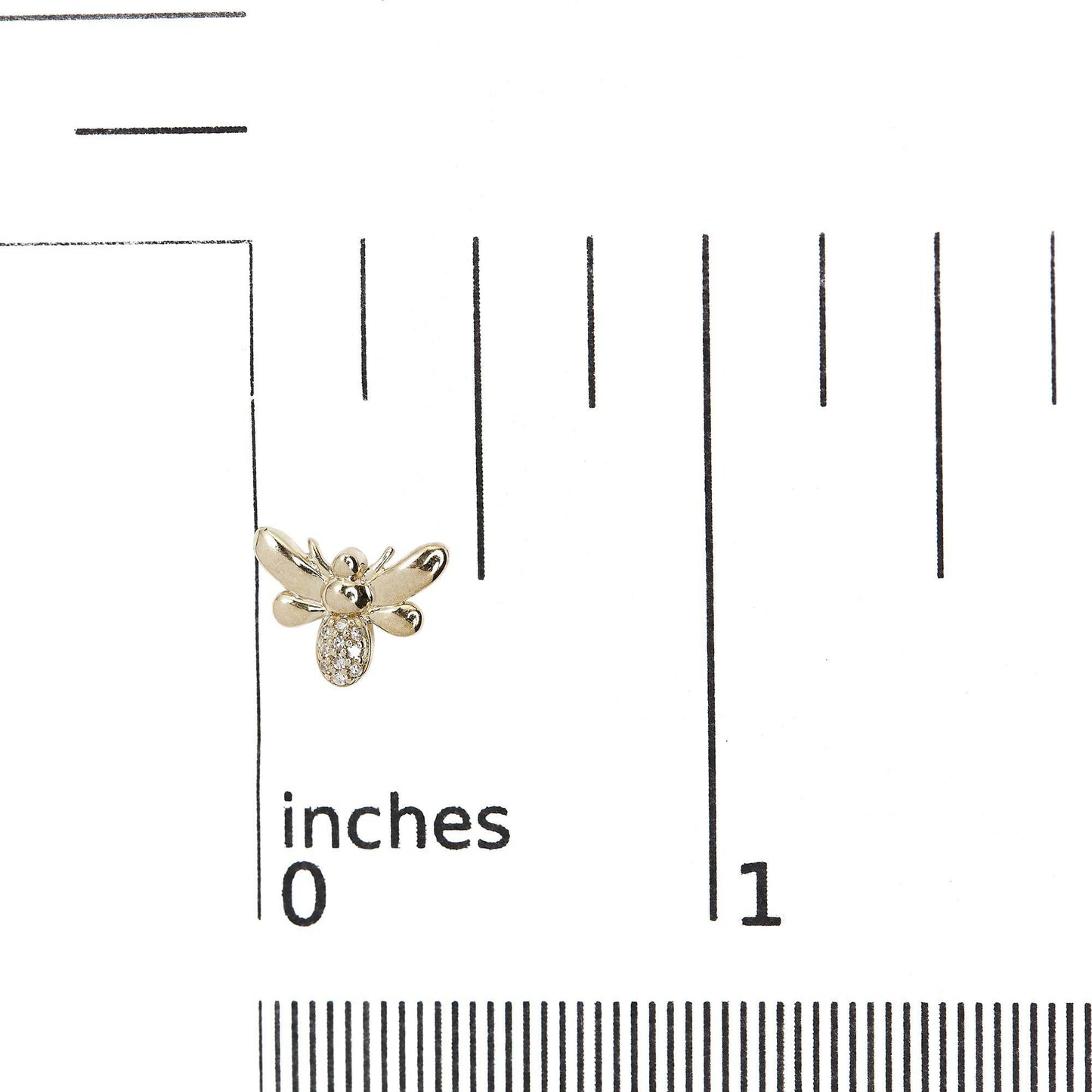 10K Yellow Gold Diamond Accented Bumble Bee Stud Earring (H-I Color, I1-I2 Clarity) - Bijoux-NYC Direct