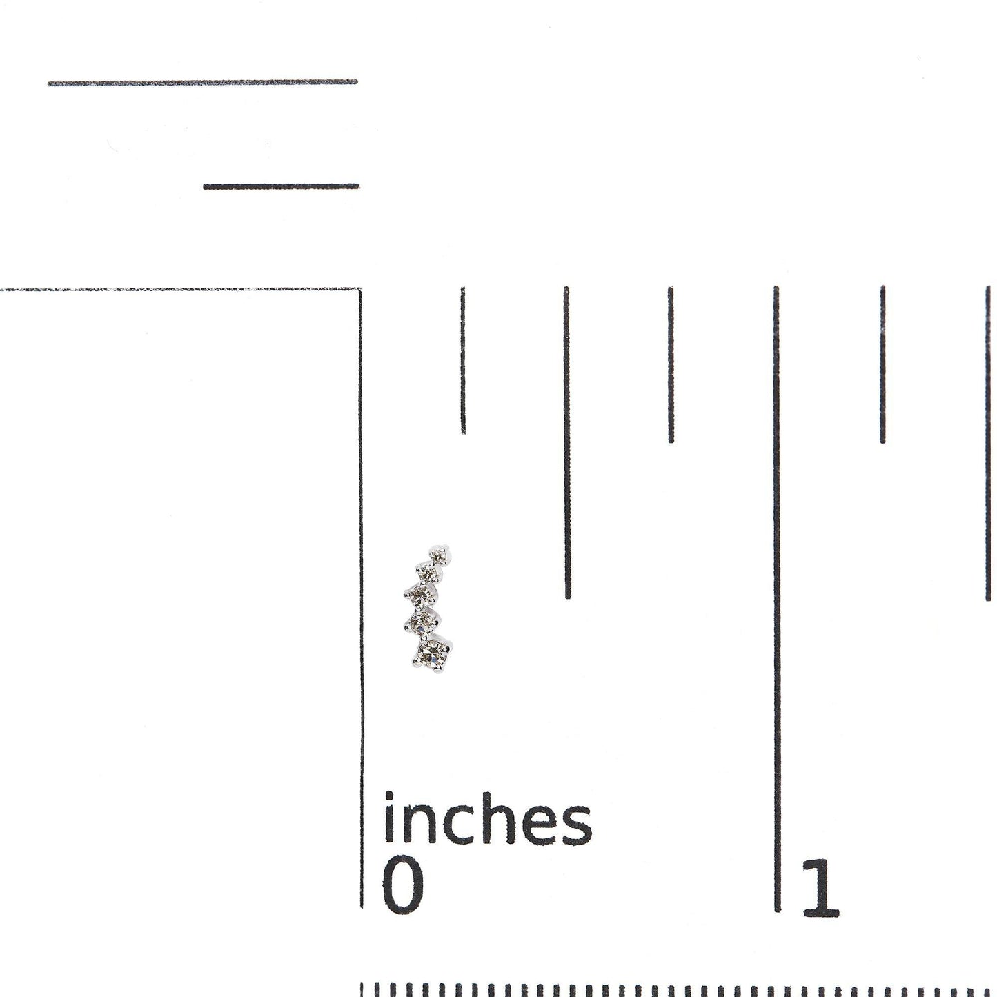 10K White Gold 1/10 Cttw Diamond Journey Style Climber Stud Earrings (H-I Color, I1-I2 Clarity) - Bijoux-NYC Direct