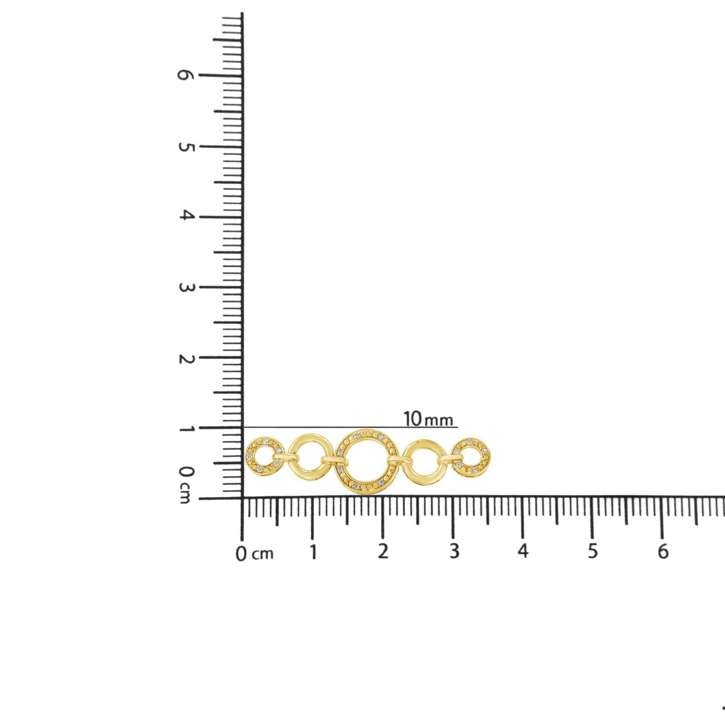 10K Yellow Gold over .925 Sterling Silver Diamond Accented Graduated Infinity Open Circle 6”-9” Adjustable Bolo Bracelet (H-I Color, I2-I3 Clarity) - Bijoux-NYC Direct