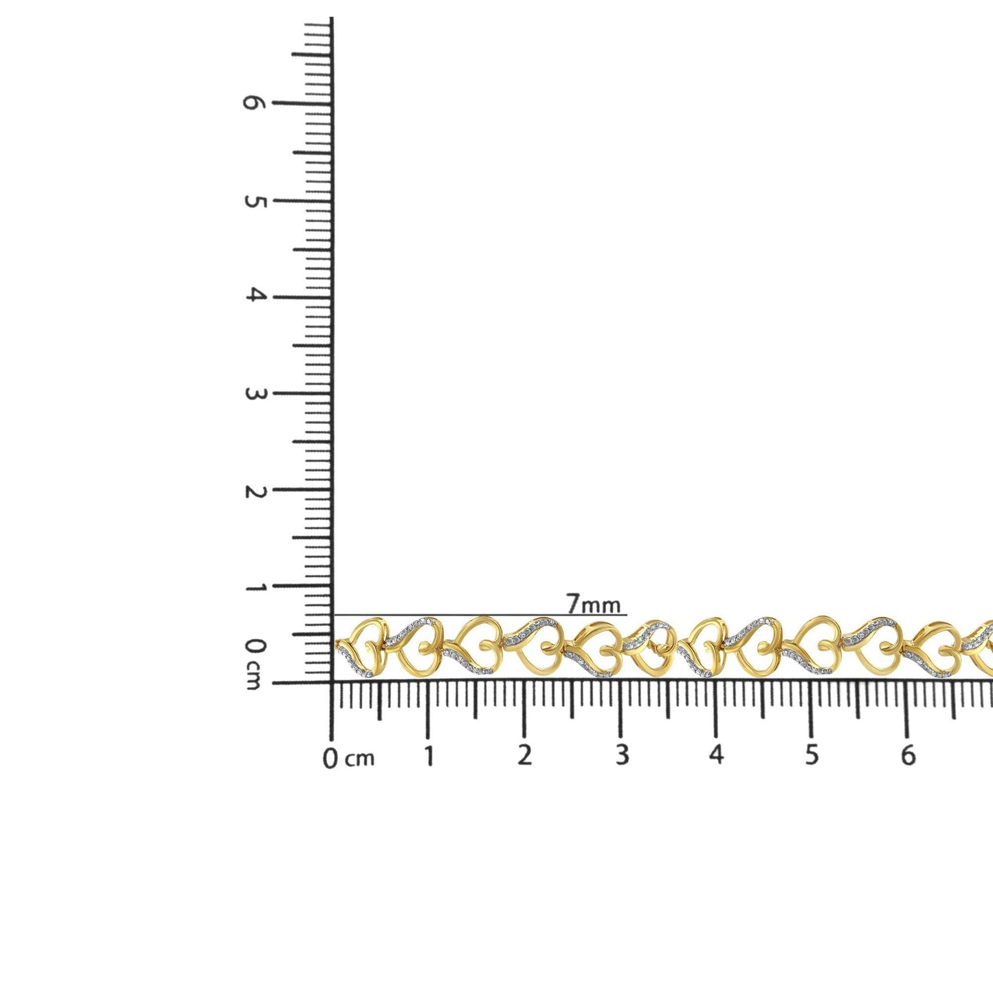 10K Yellow Gold over .925 Sterling Silver Diamond Accented Open Hearts 6”-9” Adjustable Chain Bolo Bracelet (H-I Color, I2-I3 Clarity) - Bijoux-NYC Direct