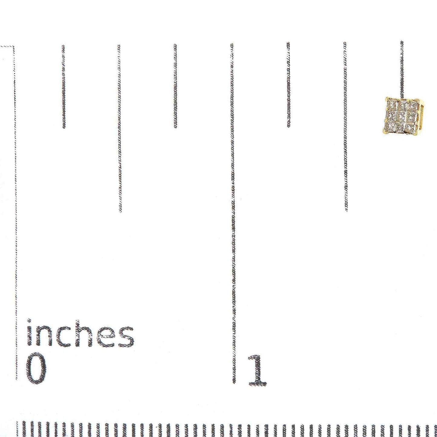 14K Yellow Gold 1/2 Cttw Invisible Set Princess-Cut Diamond 9 Stone Square Stud Earrings (J-K Color, SI2-I1 Clarity) - Bijoux-NYC Direct