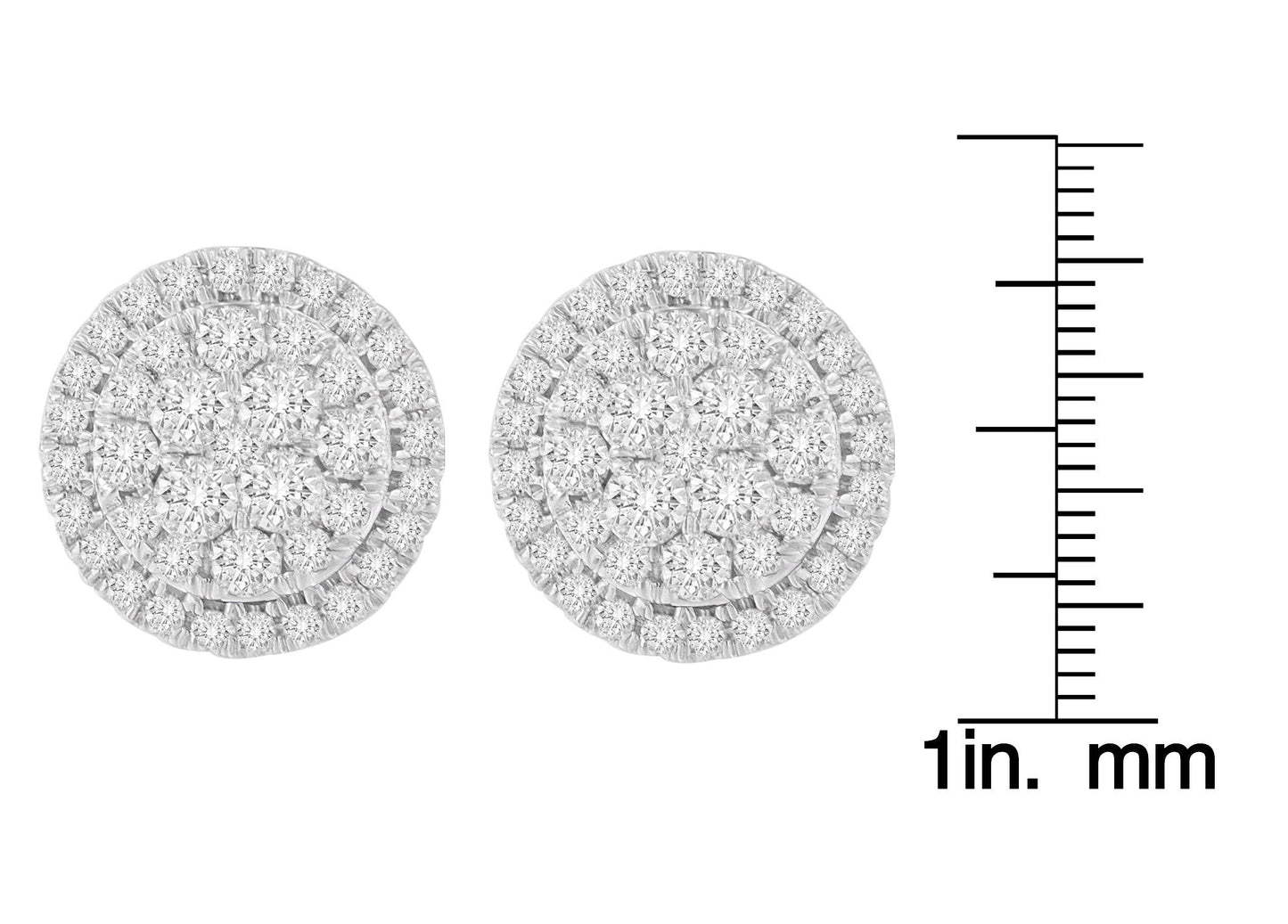 10K Yellow Gold Round Cut Diamond Earrings (1.5 cttw, H-I Color, I2-I3 Clarity) - Bijoux-NYC Direct