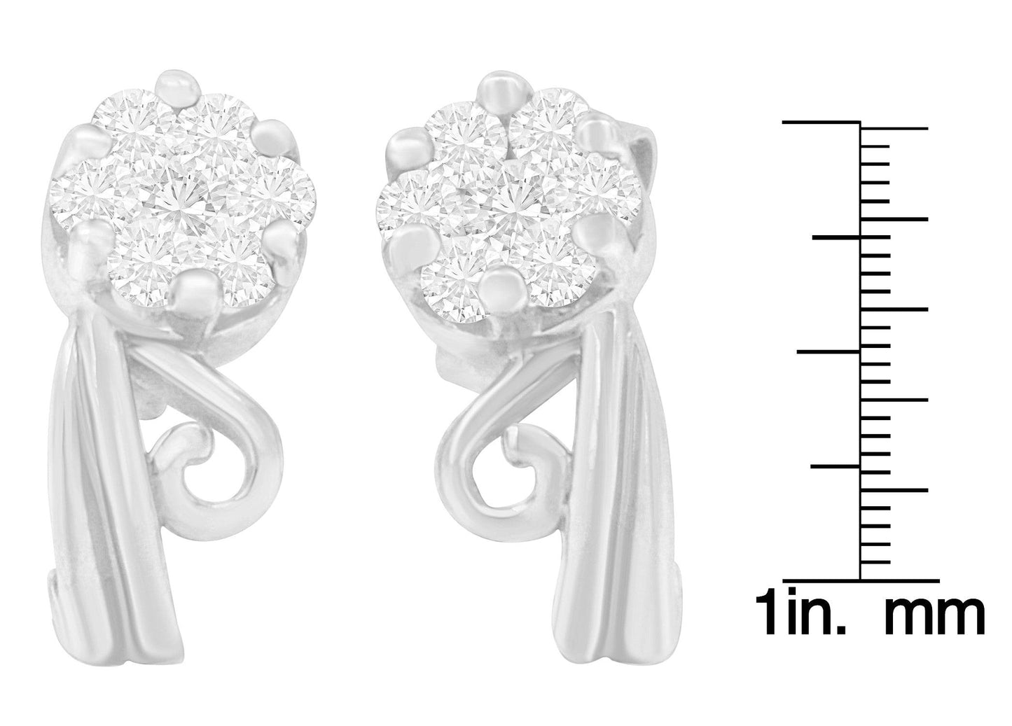 14K White Gold 1/2 cttw Round Cut Diamond Earrings (H-I, I1-I2) - Bijoux-NYC Direct