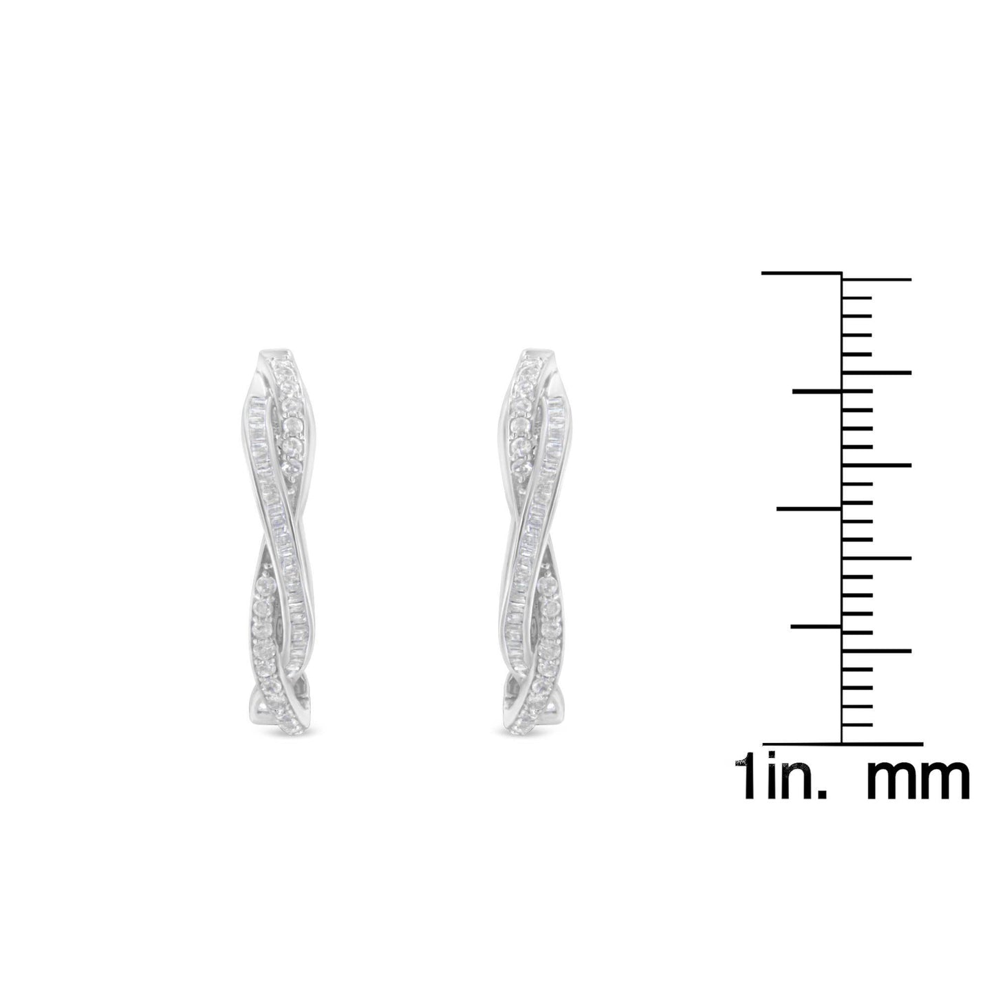 Sterling-Silver Diamond Hoop Earring (0.75 cttw, I-J Color, I2-I3 Clarity) - Bijoux-NYC Direct