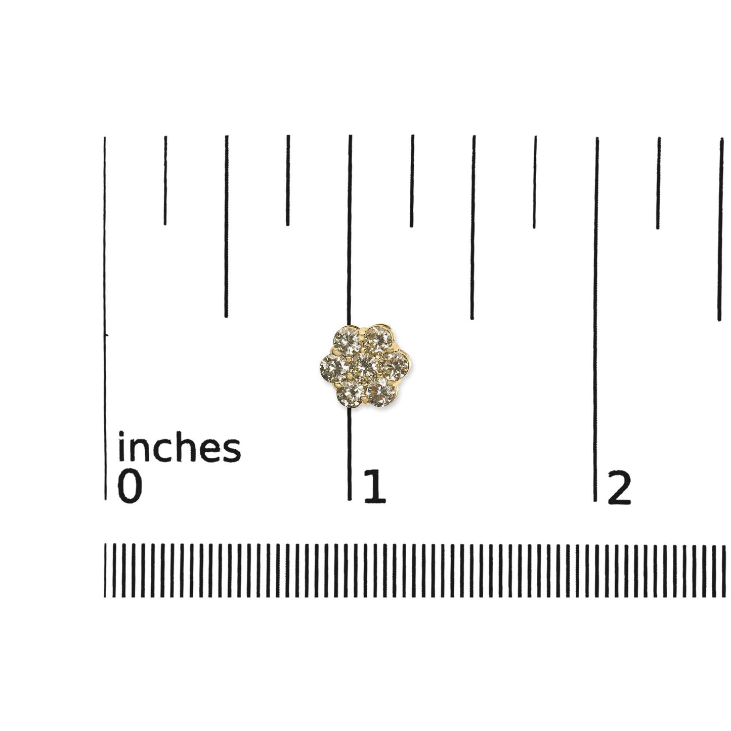 14K White Gold 1 1/2 cttw Prong Set Round-Cut Diamond Floral Cluster Stud Earrings (I-J Color, SI1-SI2 Clarity) - Bijoux-NYC Direct