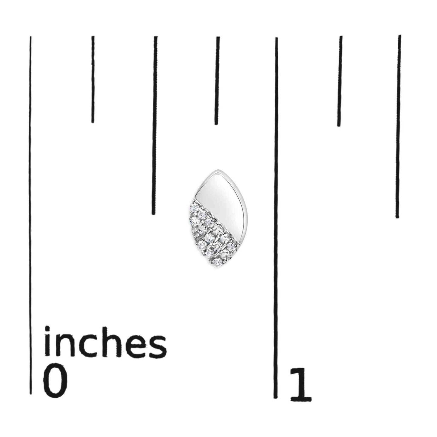 925 Sterling Silver 1/6 Cttw Diamond and Mirror Polish Pear Shape Stud Earrings (I-J Color, I2-I3 Clarity) - Bijoux-NYC Direct