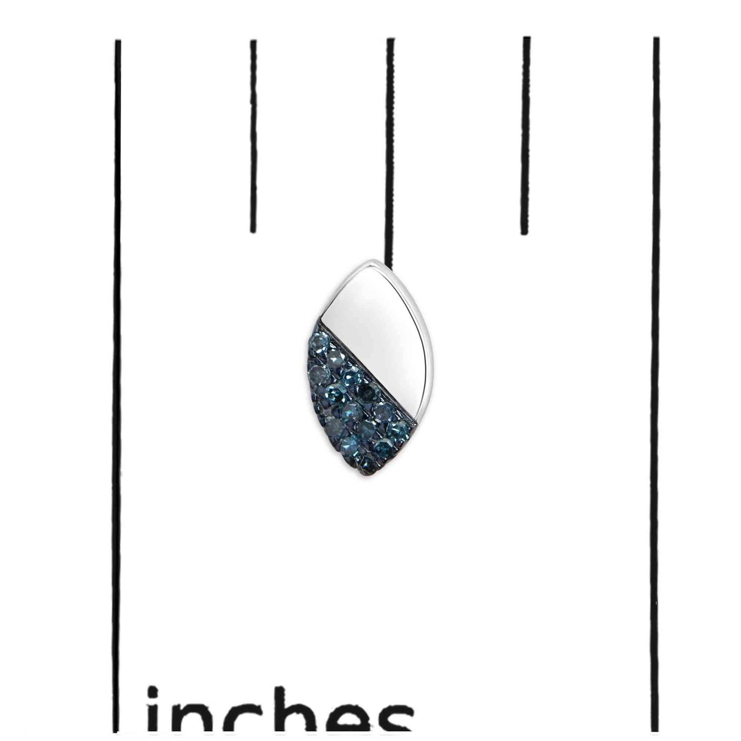 925 Sterling Silver 1/6 Cttw Blue Diamond and Mirror Polish Pear Shape Stud Earrings (Treated Blue Color, I2-I3 Clarity) - Bijoux-NYC Direct