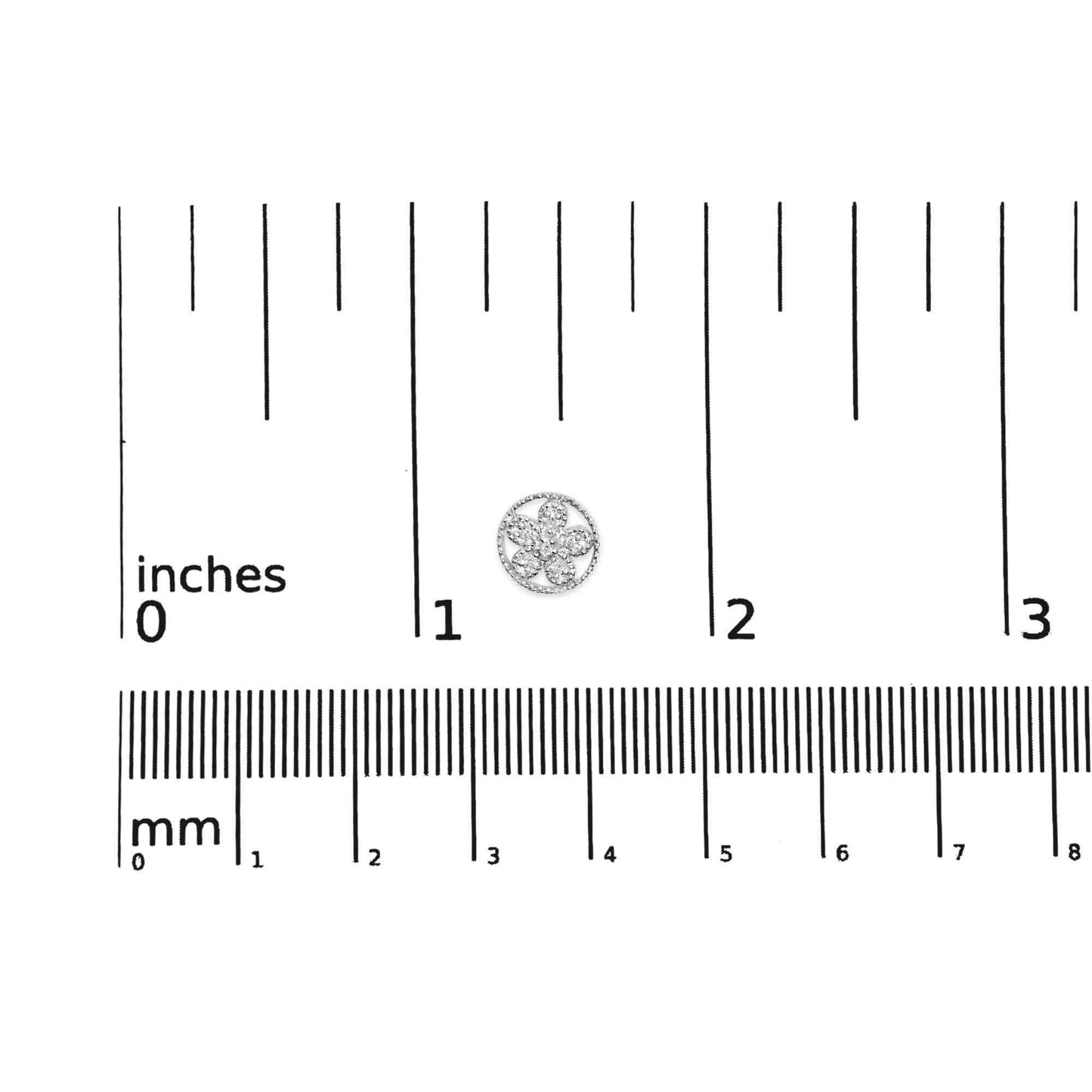 .925 Sterling Silver Diamond Accent Star and Wheel Milgrain Style Stud Earrings (I-J Color, I2-I3 Clarity) - Bijoux-NYC Direct