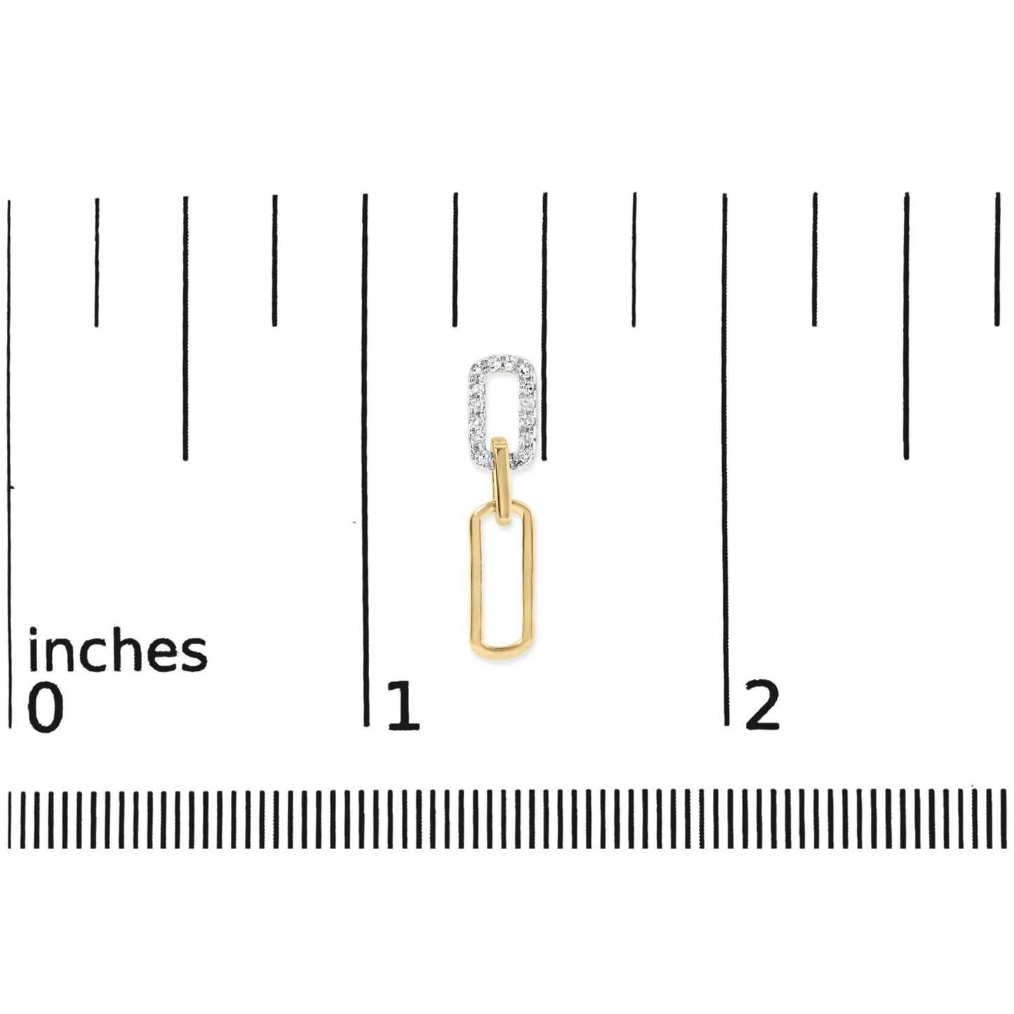 14K Yellow Gold 1/10 Cttw Diamond Studded Paperclip Drop and Dangle Earrings (I-J Color, SI1-SI2 Clarity) - Bijoux-NYC Direct