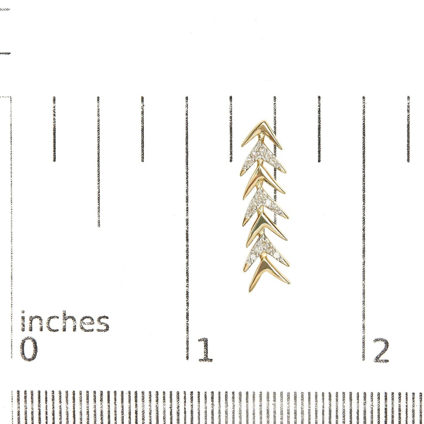 18K Yellow Gold Plated .925 Sterling Silver 1/5 Cttw Diamond Chevron Arrow Stud Earring (I-J Color, I2-I3 Clarity) - Bijoux-NYC Direct