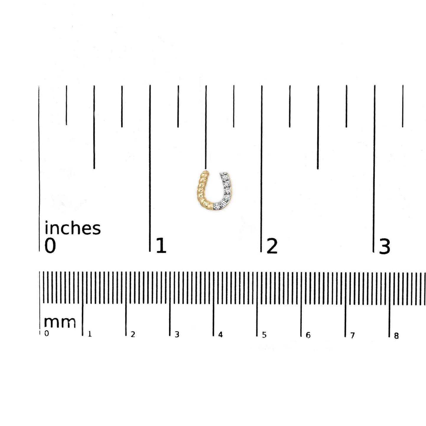 10K Yellow Gold 1/10 Cttw Braided Horseshoe Stud Earrings (H-I Color, SI1-SI2 Clarity) - Bijoux-NYC Direct