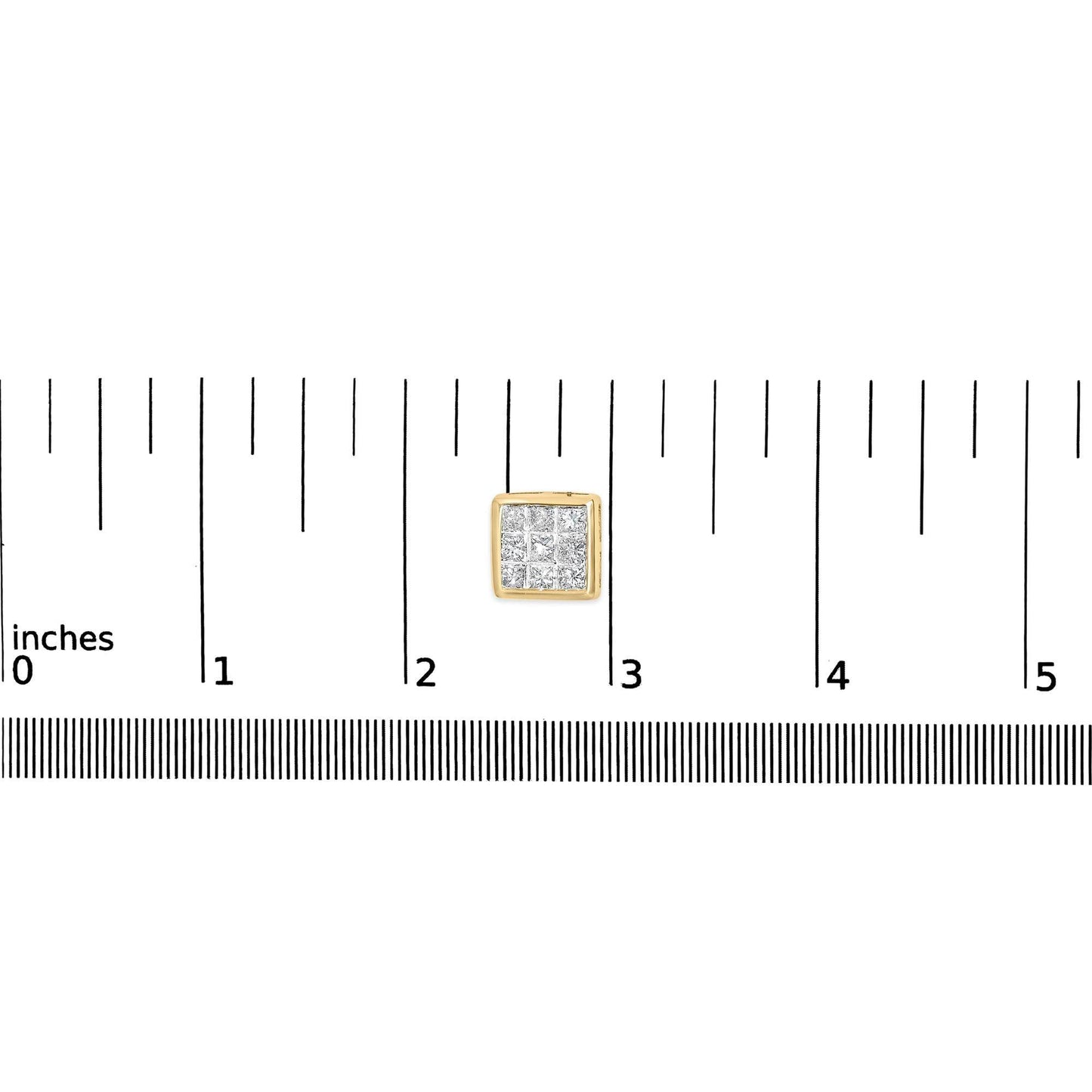 14K Yellow Gold 1.0 Cttw Princess Cut Diamond Composite Stud Earrings with Screw Backs (J-K Color, SI1-SI2 Clarity) - Bijoux-NYC Direct