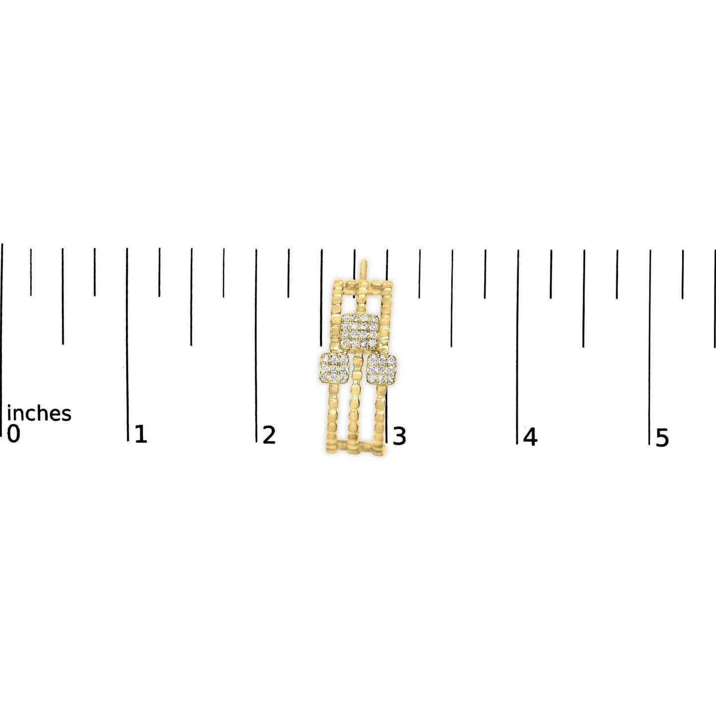 14K Yellow Gold Plated .925 Sterling Silver 1/4 Cttw Diamond Multi-Dimensional Link Dangle Stud Earrings (H-I Color, I1-I2 Clarity) - Bijoux-NYC Direct