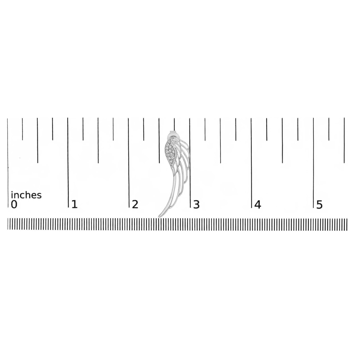 14K White Gold 1/4 Cttw Lab Grown Diamond Angel Wing Stud Earrings (F-G Color, VS1-VS2 Clarity) - Bijoux-NYC Direct