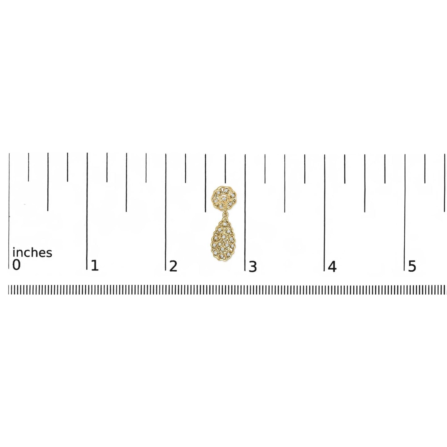 14K Yellow Gold Plated Sterling Silver 1/5 Cttw Diamond Teardrop Filigree Earrings (H-I Color, I1-I2 Clarity) - Bijoux-NYC Direct