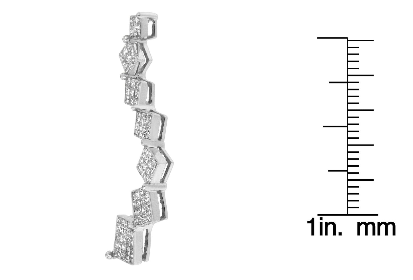 10K White Gold 1 cttw Diamond Snake Curved Pendant Necklace (H-I, I1-I2) - Bijoux-NYC Direct