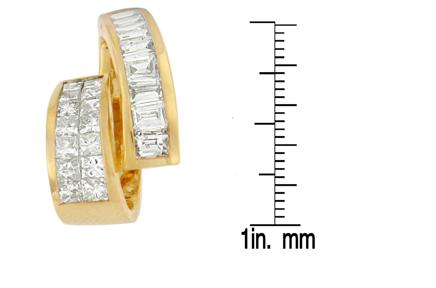 14K Yellow Gold 1 5/8 cttw Princess and Baguette Cut Diamond Fashion Pendant Necklace (G-H, VS2-SI1) - Bijoux-NYC Direct