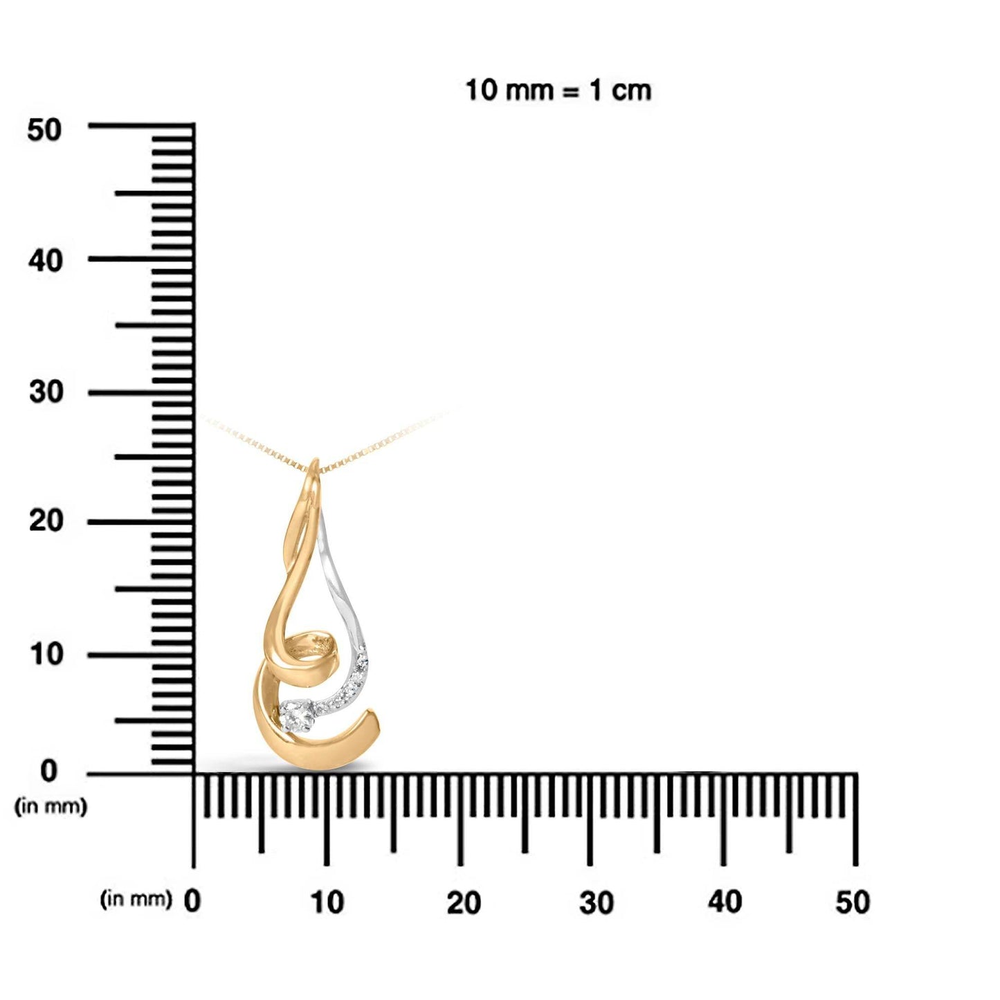 Espira 10K Two-Tone Gold 1/10 cttw Round Cut Diamond Swirl Pendant Necklace (I-J, I2-I3) - Bijoux-NYC Direct