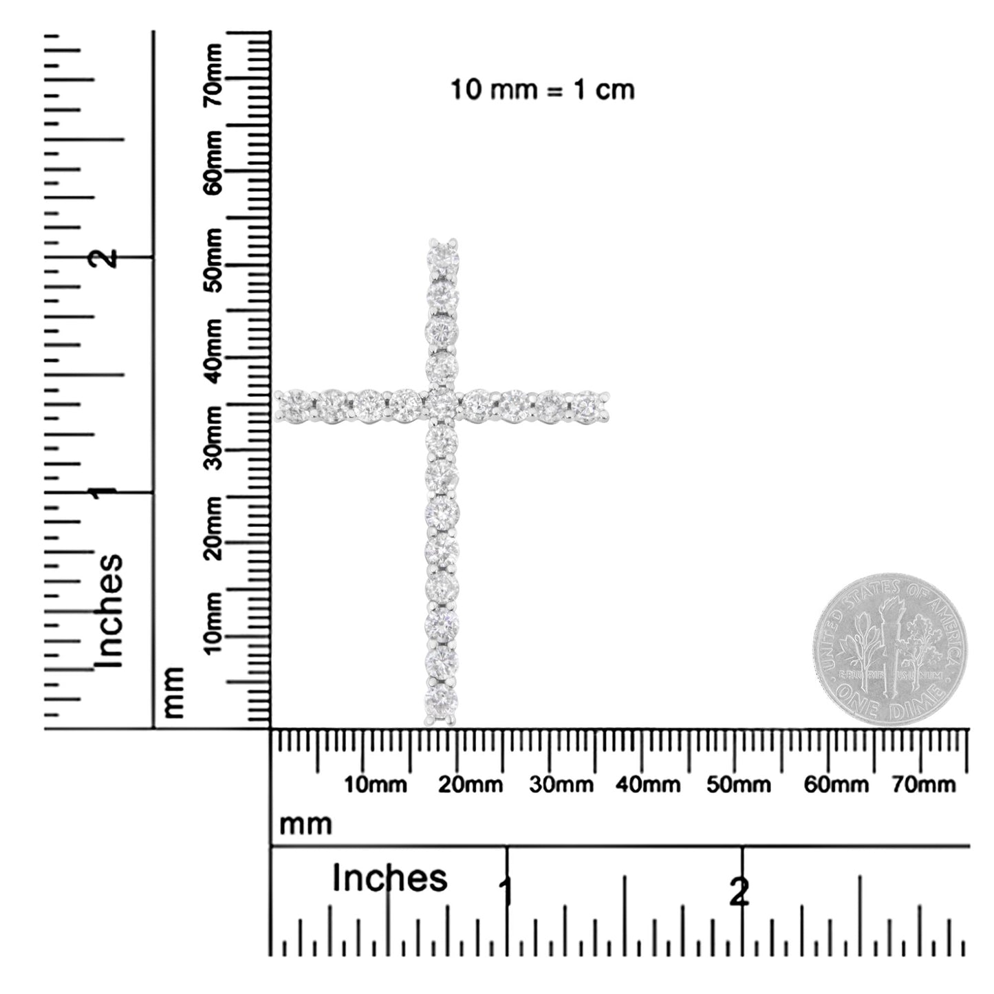 .925 Sterling Silver 4.0 Cttw Diamond 2-1/4" Cross Pendant with Box Chain Necklace (I-J Color, I1-I2 Clarity) - 18" - Bijoux-NYC Direct