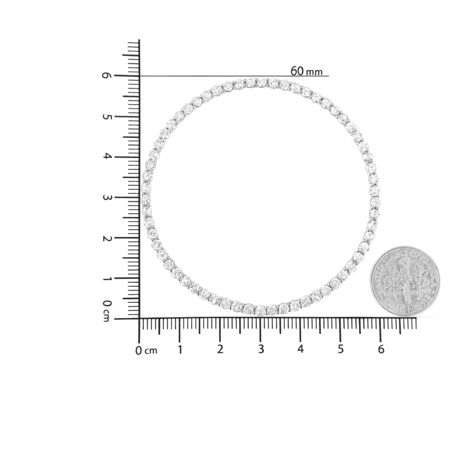 .925 Sterling Silver 5.0 Cttw Prong Set Round-cut Diamond Open Circle Hoop 18" Pendant Necklace (I-J Color, I2-I3 Clarity) - Bijoux-NYC Direct