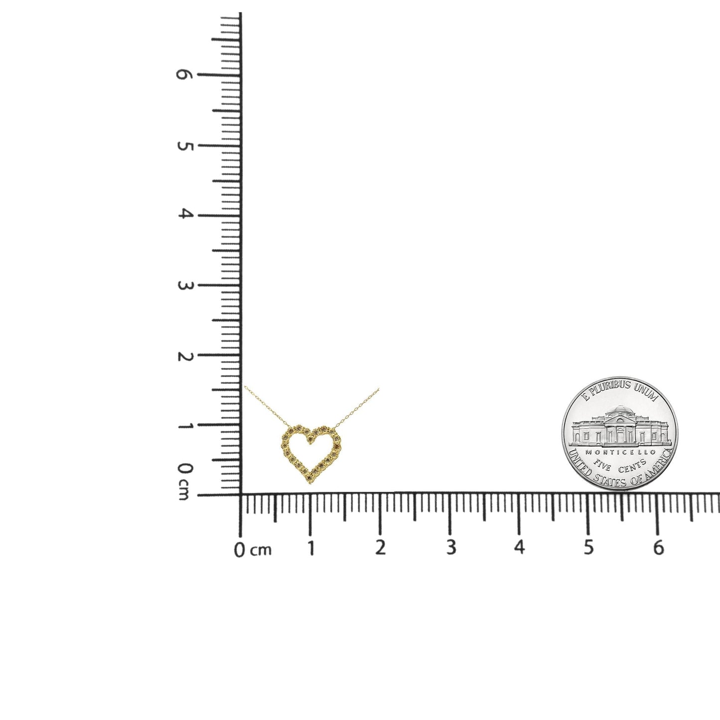 10K Yellow Gold Flashed .925 Sterling Silver 1/2 Cttw Champagne Diamond Miracle Plate Heart Pendant Necklace (K-L Color, I1-I2 Clarity) - 18" - Bijoux-NYC Direct