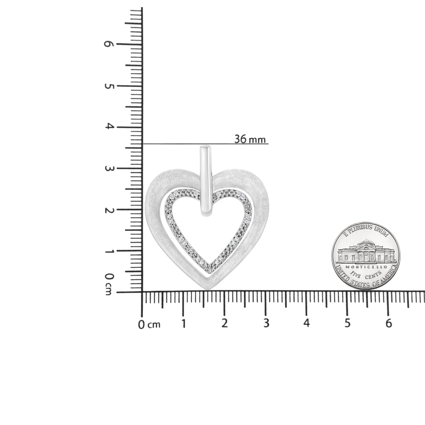 .925 Sterling Silver Prong-Set Diamond Accent Double Heart 18" Pendant Necklace (I-J Color, I1-I2 Clarity) - Bijoux-NYC Direct