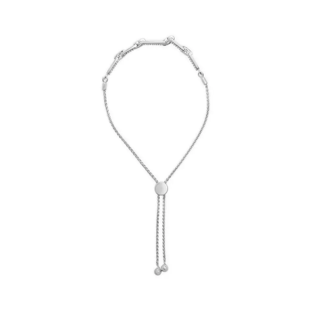 .925 Sterling Silver 1/2 Cttw Diamond Paperclip Link Adjustable Bolo Bracelet (G-H Color, SI1-SI2 Clarity) - Bijoux-NYC Direct