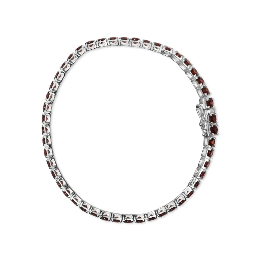 .925 sterling silver 10.0 cttw created orange garnet tennis bracelet 7.25’’ bracelets/bracelets/tennis handcrafted