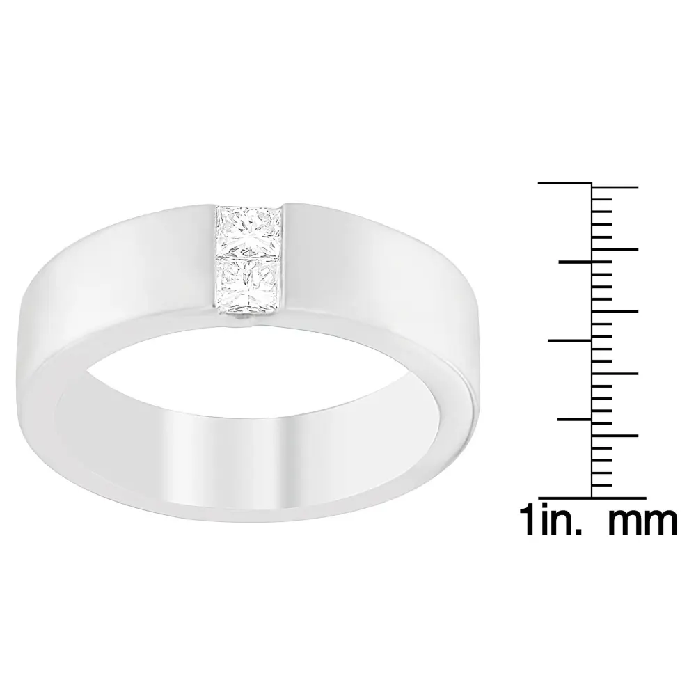 Men's 14K White Gold 1/4 ct.TDW Diamond Channel Band Ring (G-H, VS1-VS2) - Bijoux-NYC Direct