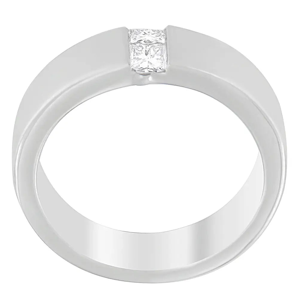 Men's 14K White Gold 1/4 ct.TDW Diamond Channel Band Ring (G-H, VS1-VS2) - Bijoux-NYC Direct