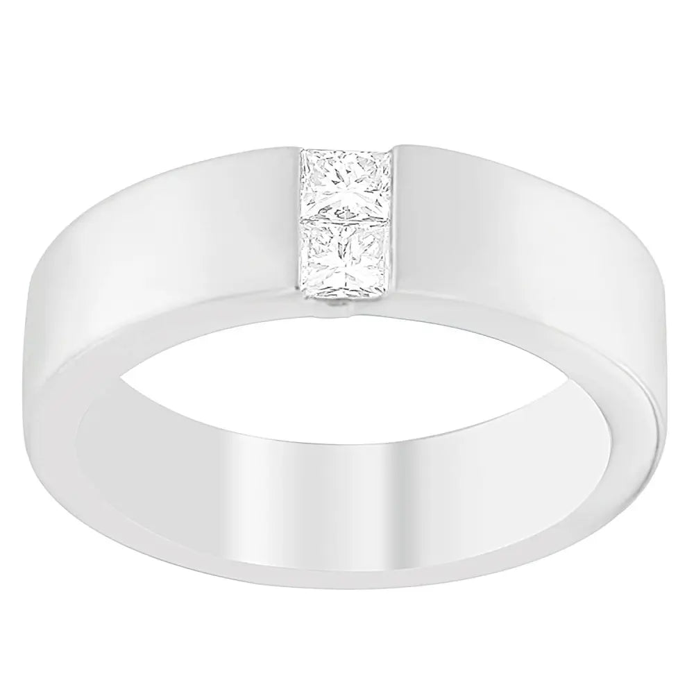 Men's 14K White Gold 1/4 ct.TDW Diamond Channel Band Ring (G-H, VS1-VS2) - Bijoux-NYC Direct