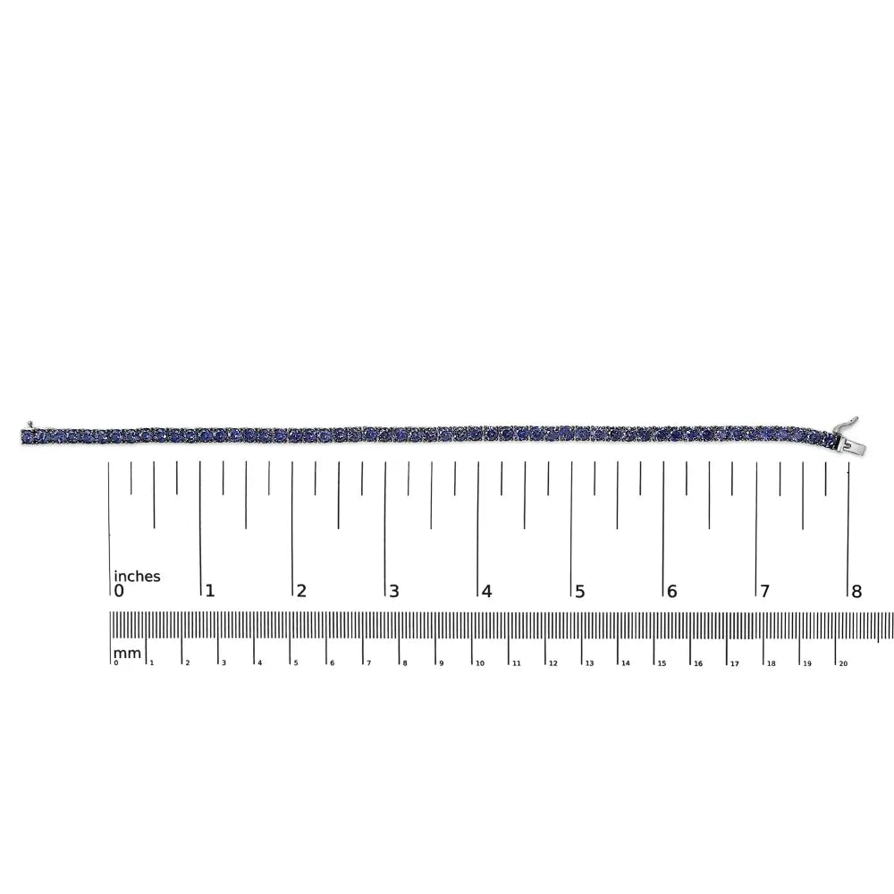 Men’s.925 sterling silver created blue sapphire tennis bracelet 8.5’’ inches bracelets/bracelet/tennis handcrafted