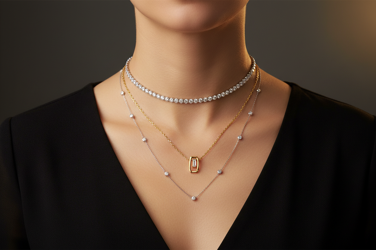 How to Layer Necklaces: Gold, Diamond & Mixed-Metal Styling