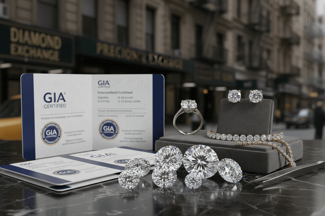  Certified diamonds with GIA grading reports in New York Diamond District - luxury fine jewelry buying guide for engagement rings and heirloom pieces