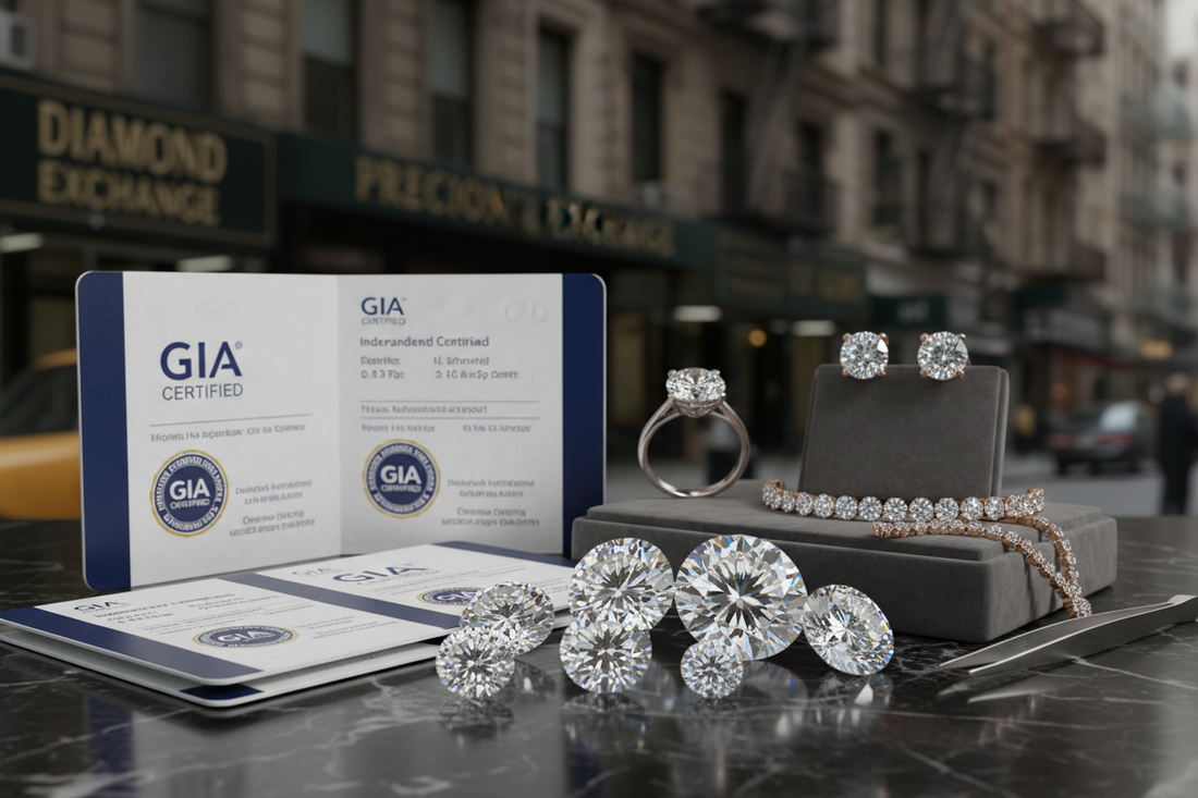  Certified diamonds with GIA grading reports in New York Diamond District - luxury fine jewelry buying guide for engagement rings and heirloom pieces