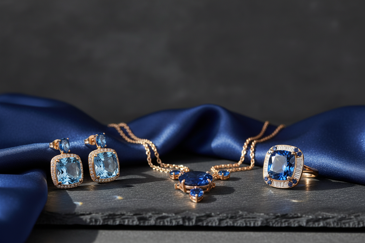 September blue sapphire and gemstone jewelry collection at Bijoux-NYC Direct