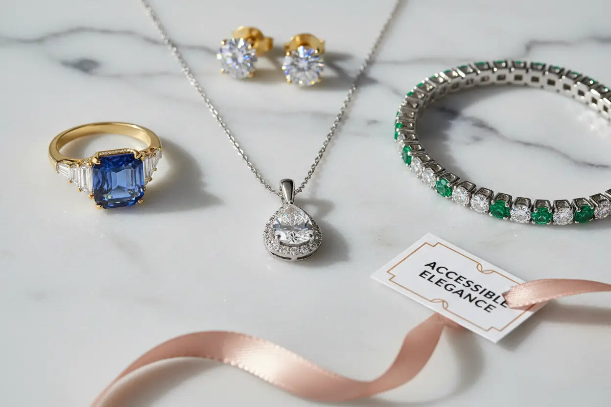Fine diamond and gemstone jewelry in 14K yellow and white gold — discount eligible pieces under $10,000 at Bijoux NYC Direct