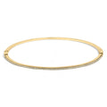 14K Yellow Gold 1/3 Cttw Diamond Half Eternity Bangle Bracelet (I-J Color, I2-I3 Clarity) - 7.75" Inches