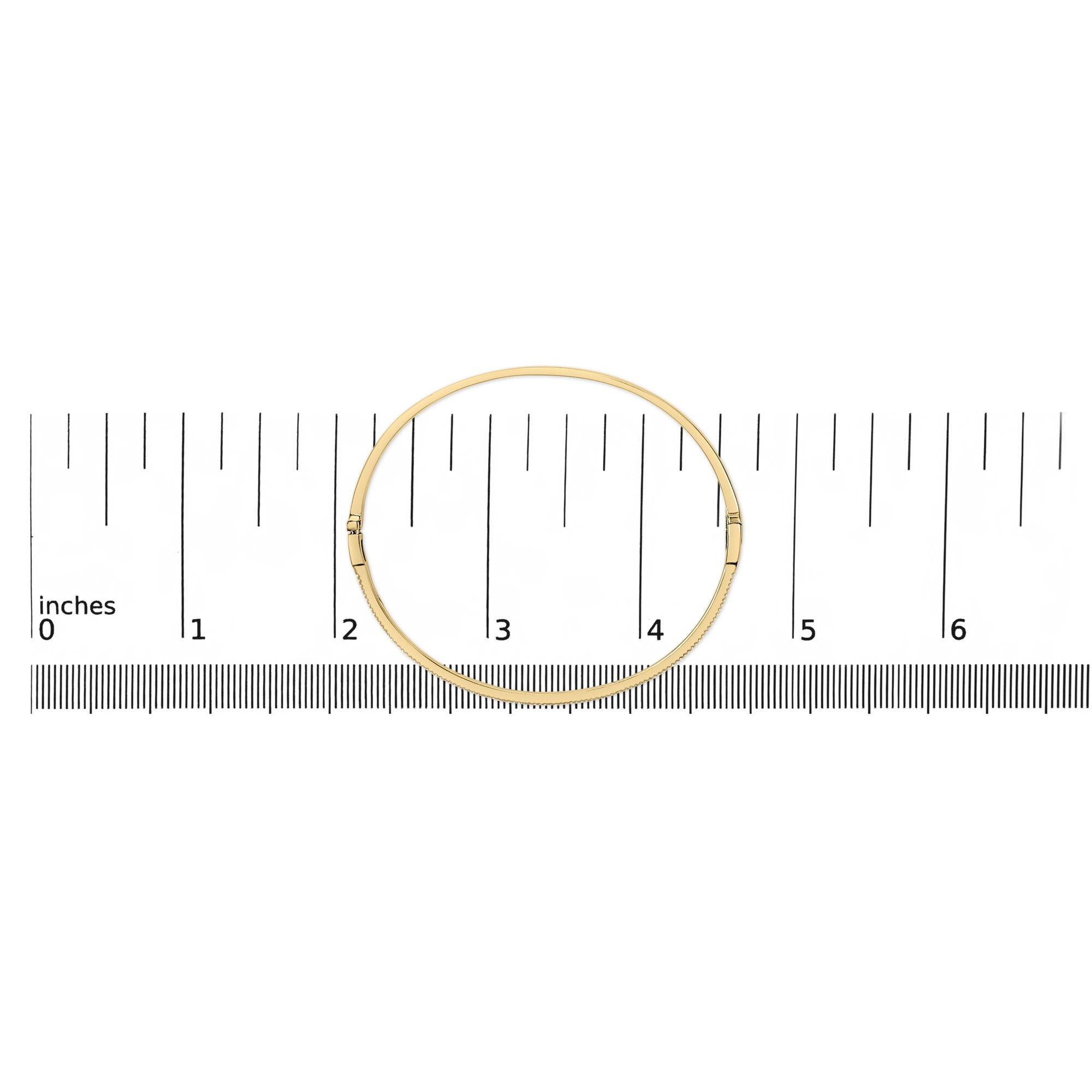 14K Yellow Gold 1/3 Cttw Diamond Half Eternity Bangle Bracelet (I-J Color, I2-I3 Clarity) - 7.75" Inches