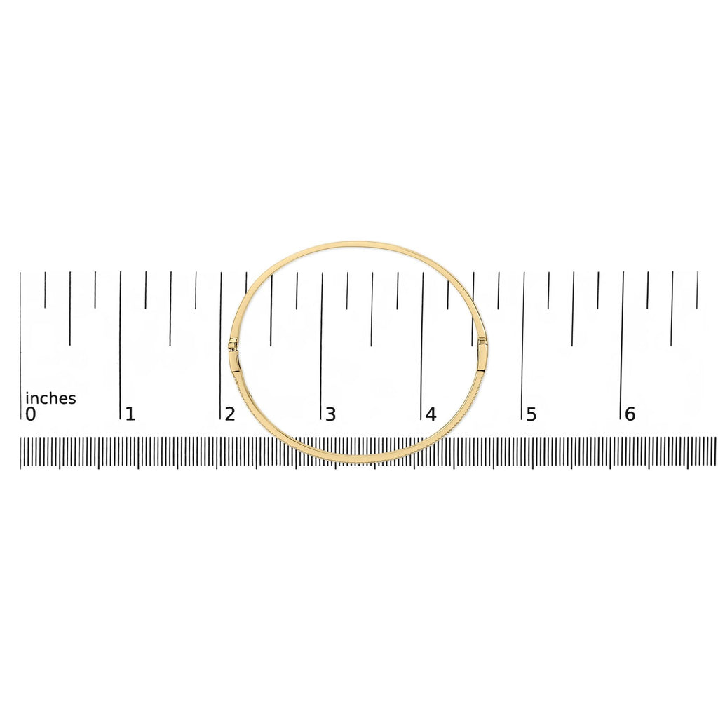 14K Yellow Gold 1/3 Cttw Diamond Half Eternity Bangle Bracelet (I-J Color, I2-I3 Clarity) - 7.75" Inches