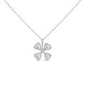 14K White Gold 5/8 Cttw Diamond 4 Leaf Floral Pendant Necklace (H-I Color, I1-I2 Clarity) - 18" Inches