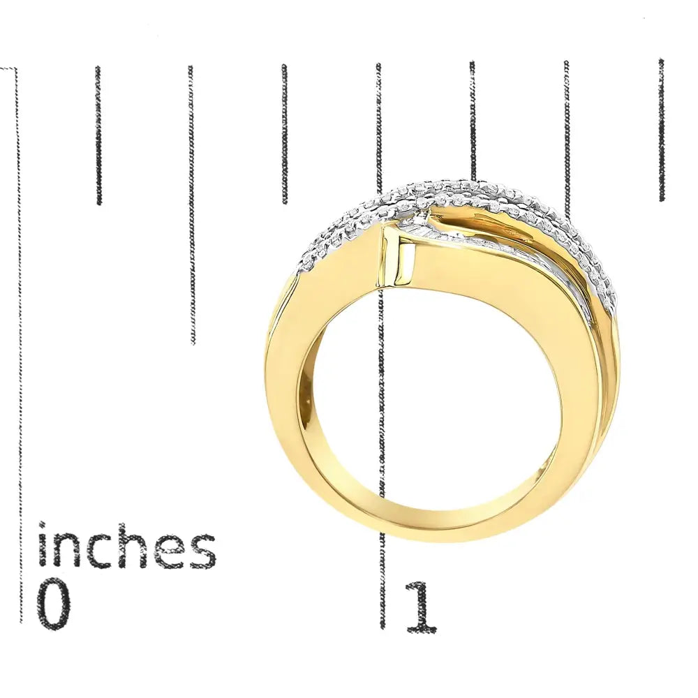 1.0 cttw diamond wave band ring in 14k yellow gold bijoux-nyc direct