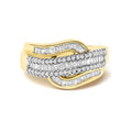 1.0 cttw diamond wave band ring in 14k yellow gold bijoux-nyc direct
