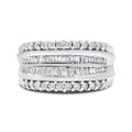 1.00 cttw round and baguette diamond modern band in 14k white gold bijoux-nyc direct