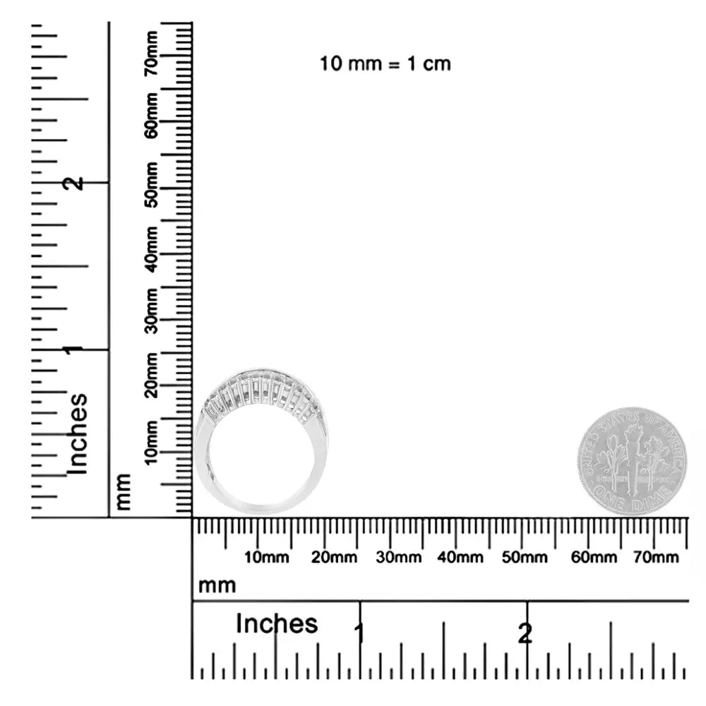 1.00 cttw round and baguette diamond modern band in 14k white gold bijoux-nyc direct