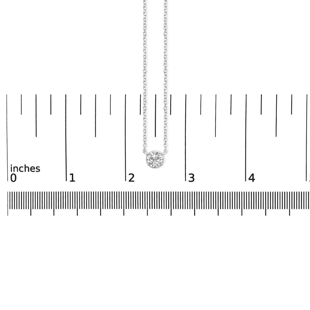 1.00 cttw round lab diamond bezel solitaire 14k white gold necklace bijoux-nyc direct