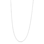 Silver chain necklace on a white background