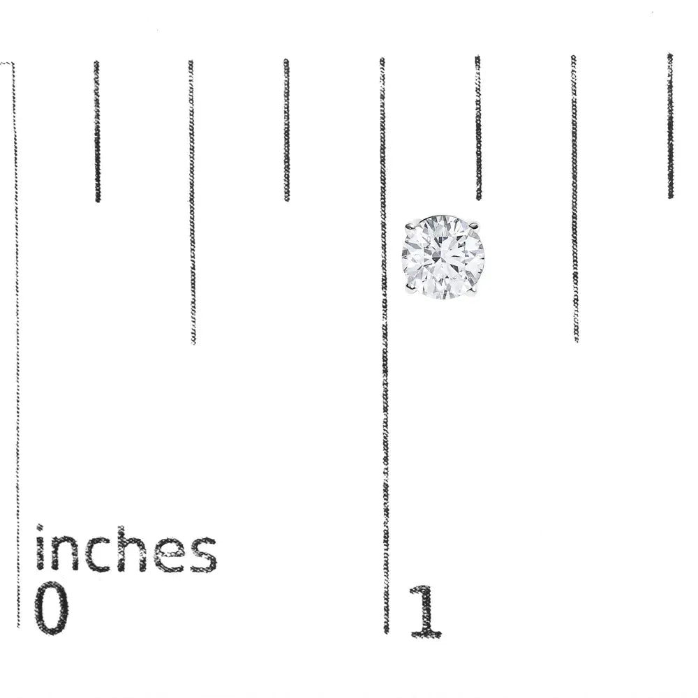 1.10 carat round diamond solitaire stud earrings in 14k white gold bijoux-nyc direct