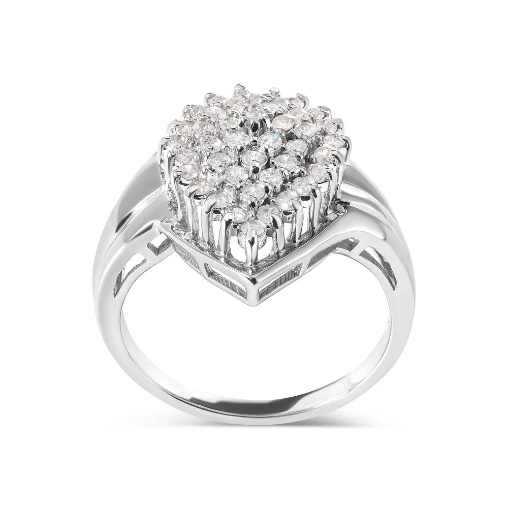 1/2 cttw pear diamond cluster ring in 10k white gold bijoux-nyc direct